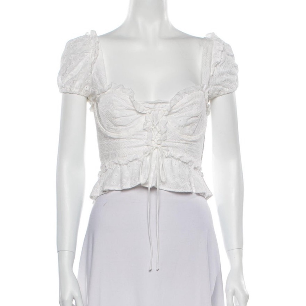 For love & lemons white lace top